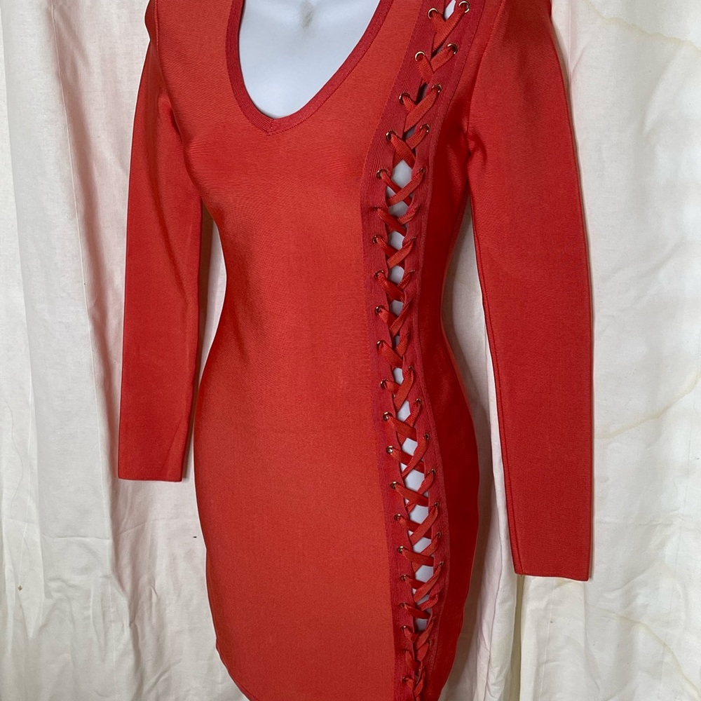 Bodycon Orange Dress - Picture 7 of 8